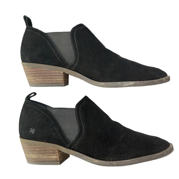 Lucky Brand Fallo Booties Women’s Size 8 M Black Suede Pull On Low Ankle Boot - Picture 6 of 10